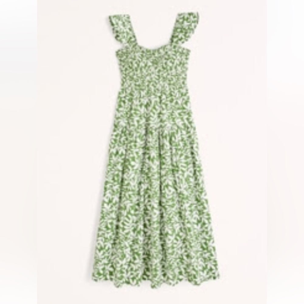 Ruffle Strap Smocked MIDI Dress for sale 👗